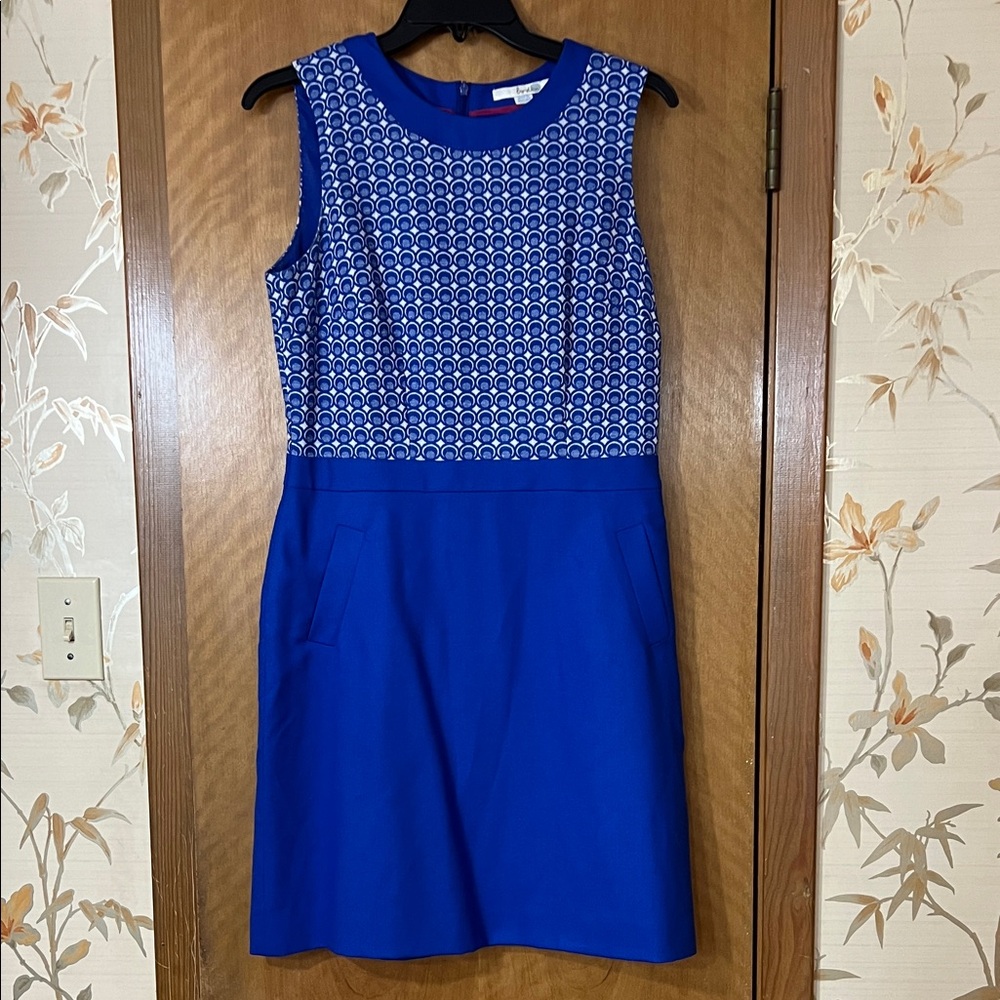 Boden Blue Geometric Mini Dress Sz6